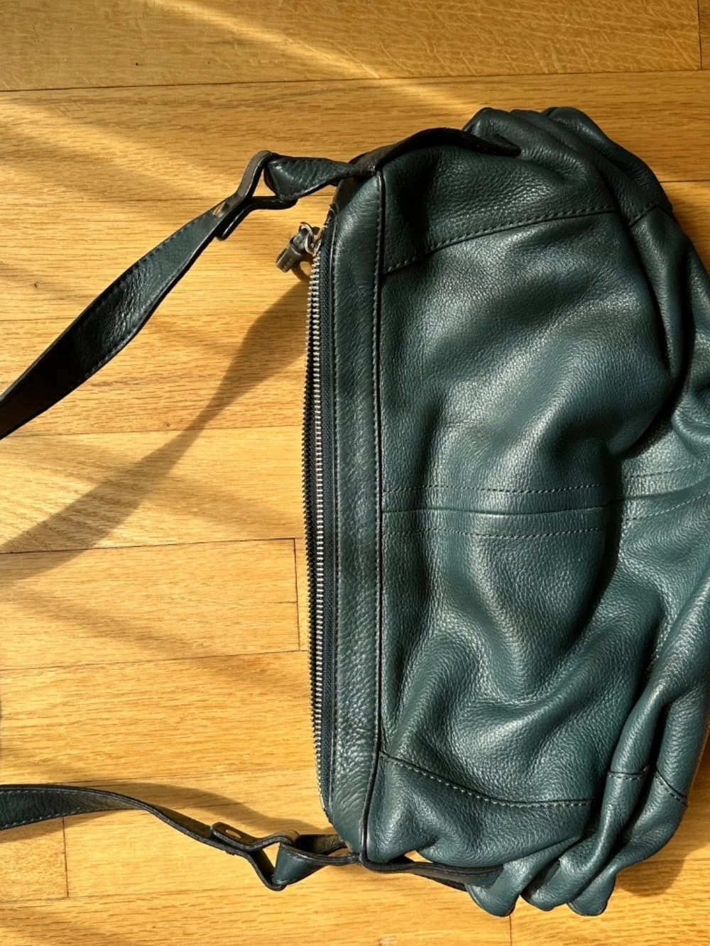 Banana Republic Leather Purse Cross Body Strap Teal Green